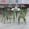 Flash Furniture Green Metal Chair with Wood Seat and Arms, PK4 4-CH-31270-GN-WD-GG - alternate 1